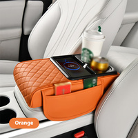 2025 luxe deuxième génération en cuir Nappa accoudoir de voiture coussin de rehaussement 15W charge sans fil double porte-gobelets stockage multizone