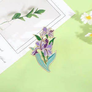 Épingles en émail en gros, tournesols et <span class=keywords><strong>iris</strong></span>, bouquet personnalisé, épingles pour sac, vêtements, revers, badge, bijoux végétaux, cadeau pour amoureuse, petite amie - Product Image 5