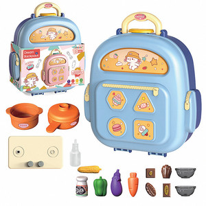 Kids 2 in 1 <b>Kitchen</b> Food Set Pretend <b>Play</b> Toy Doctors Ornaments Colored Clay Tools Pets Desserts Theme Backpack Toy for Children - Product Image 5