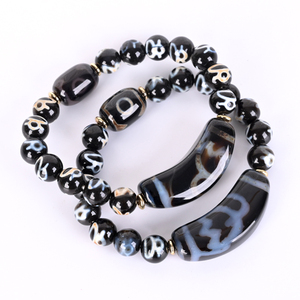 Bracelet en cristal de perles d'agate Dzi rétro de style tibétain, pierres précieuses naturelles de haute qualité, vente chaude - Product Image 5