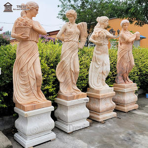 Vida tamanho estátua arte pedra jardim mármore exterior escultura quatro temporadas escultura - Product Image 6