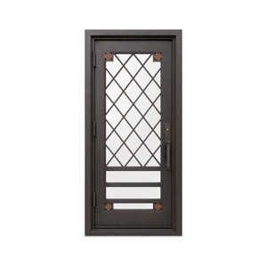 Porta d'ingresso scorrevole della prigione di sicurezza Design maniglia vecchia staffa Cast Stopper H cerniera nero Storm Ring serratura in ferro battuto porta - Product Image 5