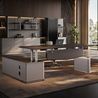 Bureau de direction en forme de L, moderne et luxueux, électrique, réglable en hauteur, en MDF, couleur personnalisable