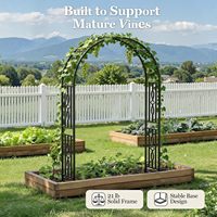 Arche de jardin en métal, treillis de jardin robuste pour plantes grimpantes, avec base élargie pour arches de mariage et fêtes