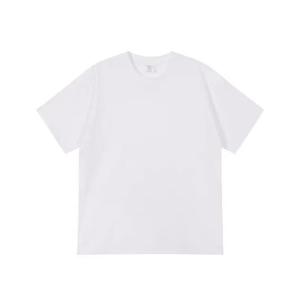 Camiseta de Algodón 100% Elegante y Básica para Parejas, de Manga Corta, Color Sólido, Transpirable, Corte Holgado - Product Image 2