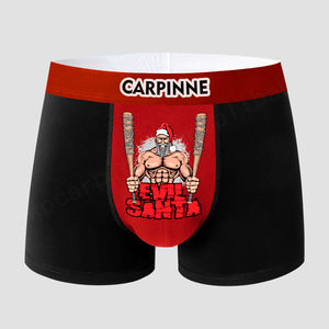 High Quality Breathable <b>Boxer</b> Brief Jacquard Logo DTG DTF Adults <b>Men</b> <b>Christmas</b> Printing Cotton <b>Boxer</b> Underwear for Women <b>Men</b> - Product Image 1