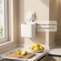 Support mural à ventouse puissante pour ustensiles de cuisine, sans perçage, style moderne et minimaliste, en ABS