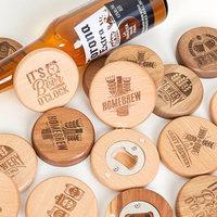 Ouvre-bouteille magnétique portable en bois et acier inoxydable, mini, rond, moderne et de haute qualité, pour fêtes de mariage, écologique, pour invités