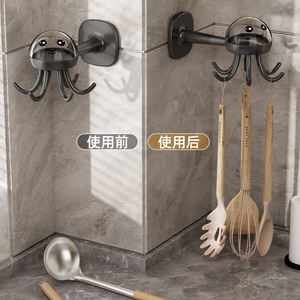Octopus Six Claw <b>Hook</b> Wall Mounted Adhesive Punch Free Multifunctional <b>Kitchen</b> Storage <b>Hook</b> - Product Image 3