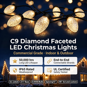 หลอดไฟ LED C9 24V สำหรับตกแต่งคริสต์มาส สีขาวอบอุ่น กันน้ำ IP65 ไฟประดับ RGBW เปลี่ยนสีได้ สำหรับสวนเชิงพาณิชย์ - Product Image 3