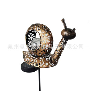 Lampe solaire de jardin en forme d'escargot, LED, en métal, décoration artistique, résistante à l'eau, éclairage extérieur portable - Product Image 5