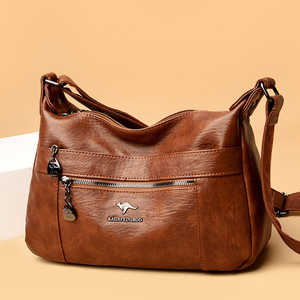 New Trend Ladies Soft PU Leather Large Capacity Diagonal <b>Bag</b> Middle-aged Women Shoulder <b>Bag</b> - Product Image 5