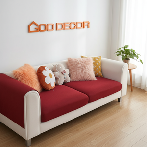 Housse de coussin de siège en polaire à motif uni extensible lavable Style moderne luxueux anti-poussière anti-rayures Durable doux au toucher - Product Image 3