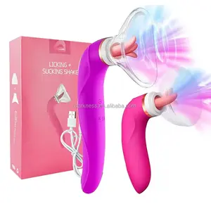 Darkness Licking and Sucking Vibrator for Women Wholesale Vacuum Pumps 3 in 1 Clitoral Sucking Licking Vibrator G Spot Tongue