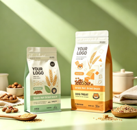Sachets refermables imprimés sur mesure à huit soudures latérales, résistants à l'humidité, pour l'emballage d'aliments secs pour chiens, chats, animaux de compagnie, céréales, noix et snacks.