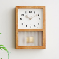 Japon rétro famille horloge murale à l'ancienne horloge oscillante noyer siège en bois massif horloge de bureau décorative