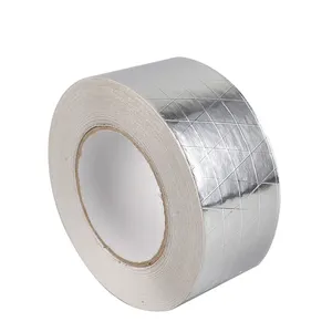 Kualitas Tinggi Sangat Baik Perekat Kuat Diperkuat Tahan Panas Aluminium Foil Fiberglass Scrim Kraft Tape untuk AC