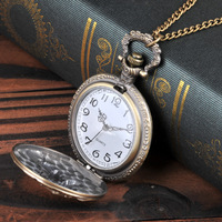Montre de poche à quartz steampunk antique, style rétro, avec chaîne et pendentif, meilleur cadeau pour hommes et femmes