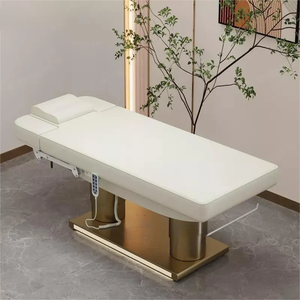 Table et chaise de massage de luxe pour salon de beauté, en acier inoxydable doré, mobilier d'esthéticienne moderne, lit de <span class=keywords><strong>spa</strong></span> électrique à 4 moteurs pour extensions de cils - Product Image 4