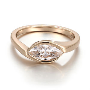 Bague en diamant de laboratoire CVD HTHP de 1 à 2 carats, or 18 carats, coupe Marquise, argent 925, bijoux de mode pour femme, fiançailles, mariage - Product Image 2