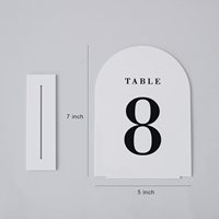Vente en gros usine : Panneau de table en acrylique blanc en forme d'arche, numéros 1-20, pour fournitures de fête, mariage, Halloween et décoration de table