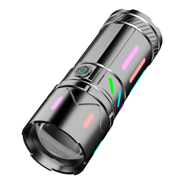 Colorful Four-Color Rechargeable Waterproof Zoom Flashlight with 1000 Lumens 100m Beam Distance LED Photo Photography Lighting