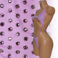 S692 Body en Cristal Sexy Couleur Sur Mesure une Pièce Strass Maillot de Bain pour Danseuse Exotique Spectacle Performance Vente en Gros