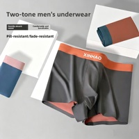 Boxers pour hommes de haute qualité en modal et soie glacée, à taille mi-haute, avec entrejambe en soie de mûrier, grande taille, tricotés, séchage rapide
