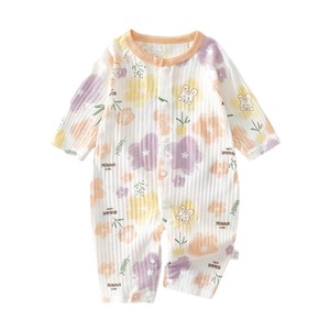 Body de manga larga para bebé, mono transpirable de algodón fino, ropa de verano unisex - Product Image 5
