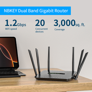 Nbkey AC1200 Wifi Router băng tần kép không dây <span class=keywords><strong>Internet</strong></span> Router với Dual Band 2.4GHz + 5Ghz, 100Mbps WAN/LAN cổng <span class=keywords><strong>Ethernet</strong></span> - Product Image 2