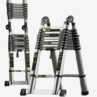 Échelle télescopique isolée en alliage d'aluminium réglable et portable, légère, multi-usages, extensible, pliable