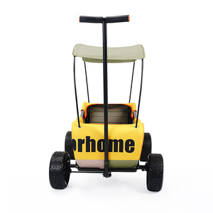 Carrito Plegable 2 en 1 de Calidad para Niños, con 2 Asientos con Cinturón, Sofá Plegable, Estructura de Acero Inoxidable, Freno de Mano, Ruedas, Carrito para Acampar al Aire Libre, 22 kg - Product Image 1