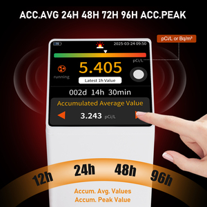 <span class=keywords><strong>Detector</strong></span> De Radônio AlarmaVisual Audible Tela Sensível Ao Toque Ecrã Colorido LCD, Monitoramento De <span class=keywords><strong>Detector</strong></span> De Gás Radônio De Longo Prazo PCi/L ou Bq/m³ - Product Image 2