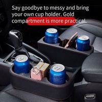 Boîte de rangement en cuir pour l'espace entre les sièges de voiture, organisateur de console centrale, porte-gobelet, bac de rangement, boîte à fentes en polyuréthane