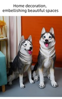 Estatua de Perro Husky de Resina para Exteriores, Figura Religiosa de Poliresina, Animal Artificial, Husky Siberiano Sentado, Escultura