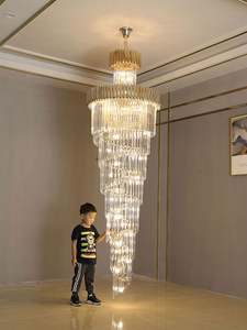 โคมไฟระย้าคริสตัลติดเพดานสูงแบบทันสมัย - Product Image 3