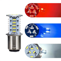 LED-Bremslicht mit Geradem Blitzlicht, Beweglicher Wasserblitz, Bremslicht-Burst-Birne BAY15D, Auto-Lichtzubehör für Motorräder