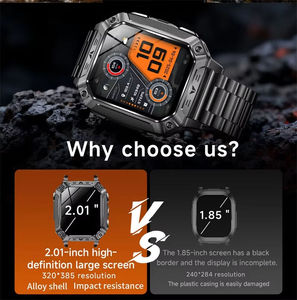 Montre connectée de sport en plein air AK86 2026 avec appels Bluetooth, étanche IP68, écran 2,01 pouces, batterie grande capacité 1400 mAh, plus de 100 modes sportifs - Product Image 5