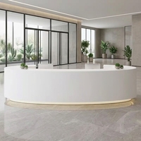 Comptoir de réception commercial moderne, durable et de haute qualité, avec tiroirs, panneau personnalisable (couleur/taille/logo), idéal pour la maison