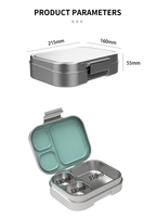 Boîte à lunch à bento rectangulaire en acier inoxydable sans BPA pour enfants, récipients de stockage d'aliments étanches avec design classique pour l'école du dos