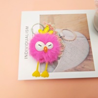 Porte-clés en peluche créatif et mignon en forme de poussin, pendentif pour clés de voiture, sac à main, pour femmes