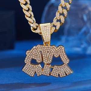 Chaîne de pendentif créative en faux diamant brillant ATM-accro à l'argent plaqué or 18 carats charme glacé bijoux Hip Hop pour hommes femmes - Product Image 5