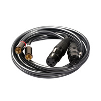 Câble audio coaxial à fibre optique avec tête plaquée or en cuivre 2RCA mâle double XLR femelle gaine en PVC moniteur microphone ordinateur