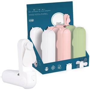 Mini ventilador de bolsillo plegable, recargable por USB, 0.5w, ideal para frescura personal y comodidad en viajes o actividades al aire libre. - Product Image 1