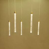 ENSEMBLE doré suspendu suspension luxe acrylique hôtel escalier pendentif lumière salon cristal lustre décoratif