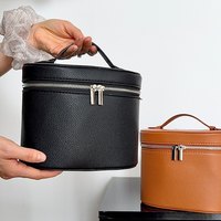 Sac de voyage de luxe en PU pour maquillage, grande capacité, étanche, trousse à cosmétiques portable, sac de rangement pour articles de toilette avec fermeture éclair et poignée souple