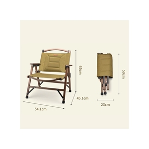 Silla plegable de lujo HISPEED, fácil de llevar, para acampar en interiores/exteriores y uso en la playa, Kemit de haya desmontable con logotipo OLED - Product Image 2