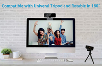 Webcam eksternal HD 1080P untuk Laptop, kamera Web PC Video USB 1080P, kamera Web Streaming langsung dengan mikrofon bawaan