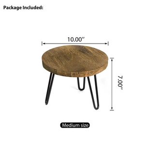 Cross-border wooden flower pot shelf, ornament, round wooden <b>stool</b>, succulent flower pot decorative base, <b>bathroom</b> storage - Product Image 2