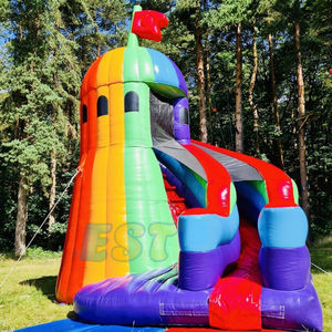 Combinaison gonflable de glissière gonflable bidirectionnelle pour enfants de forme de phare de PVC commercial de glissière sèche gonflable - Product Image 6